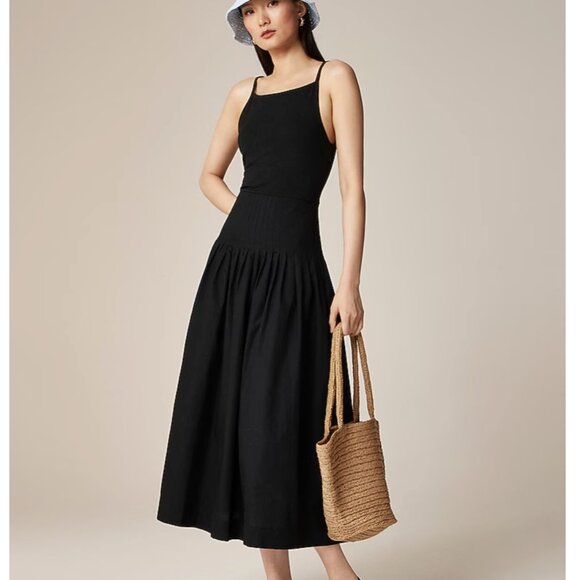 J. CREW Pintuck Mixy Dress | Black | Medium NWT - Picture 6 of 10
